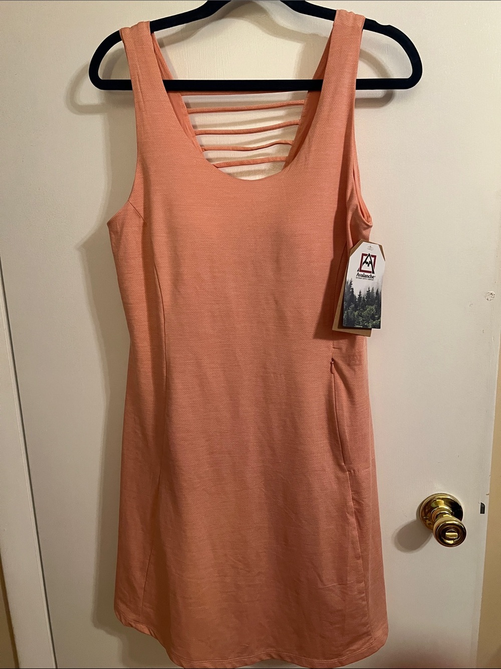 Avalanche Peach Strappy Back Tank Dress